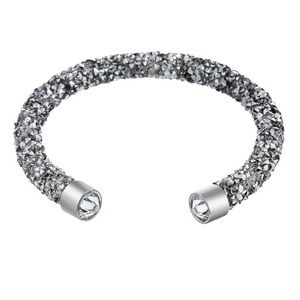 Grey & Silvertone Wrapped Cuff w/ Swarovski